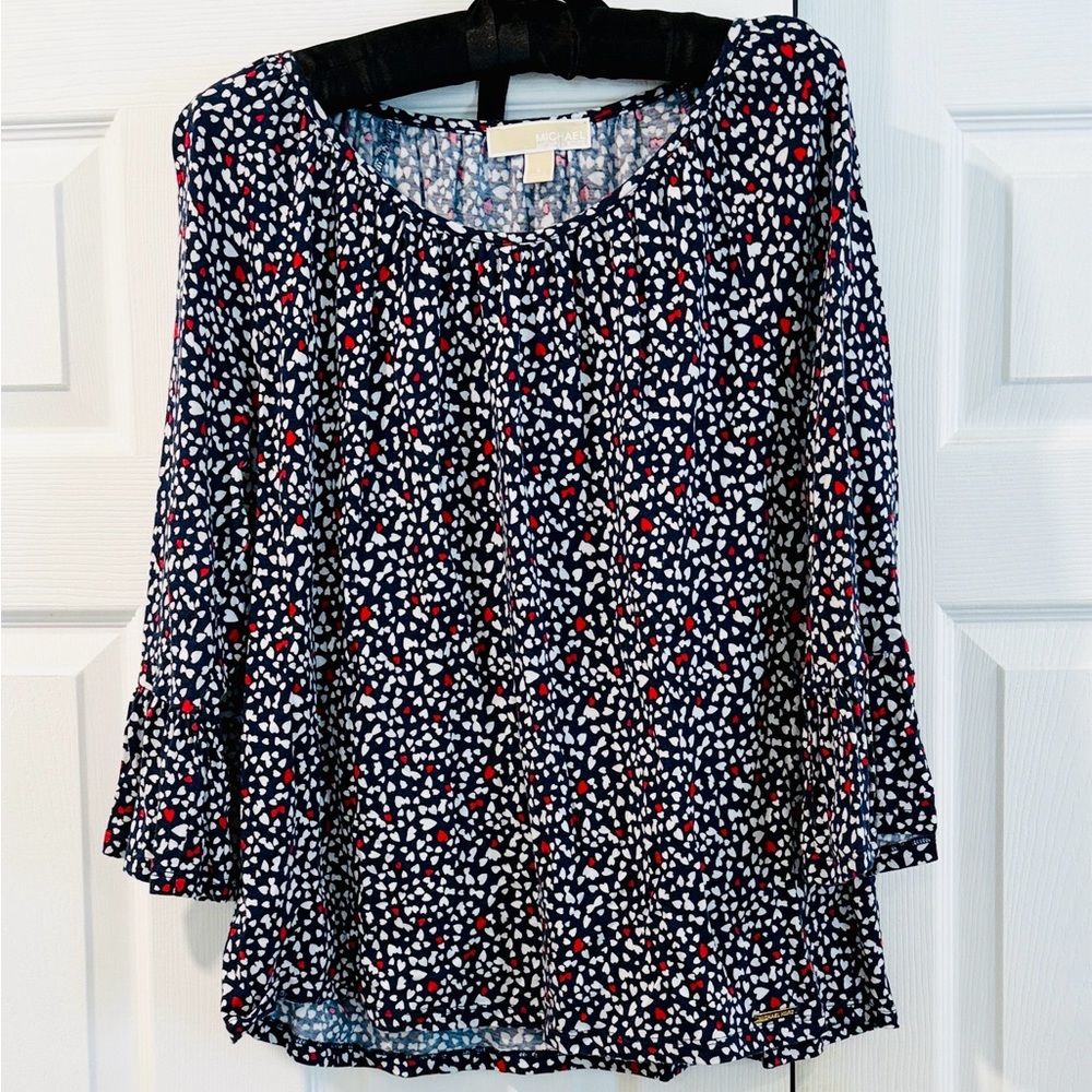 Michael Kors Navy and Red Blouse